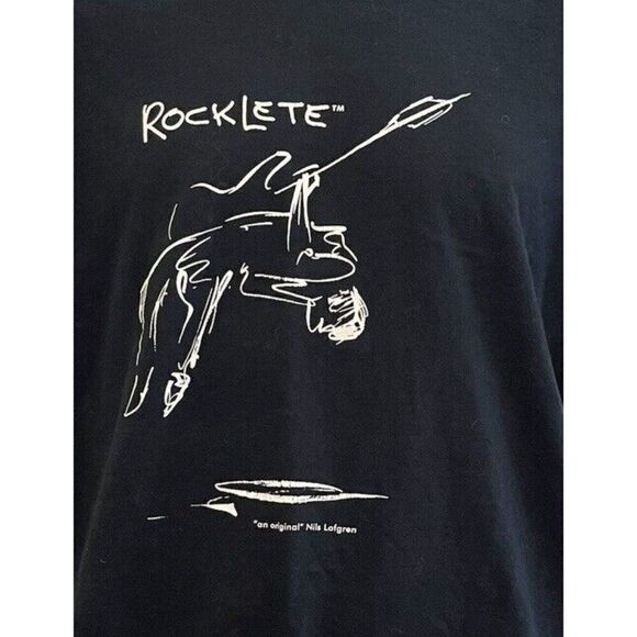 Vintage Rocklete Nils Lofgren Mens Large T Shirt Rock & Roll Guitar Player - Picture 2 of 4